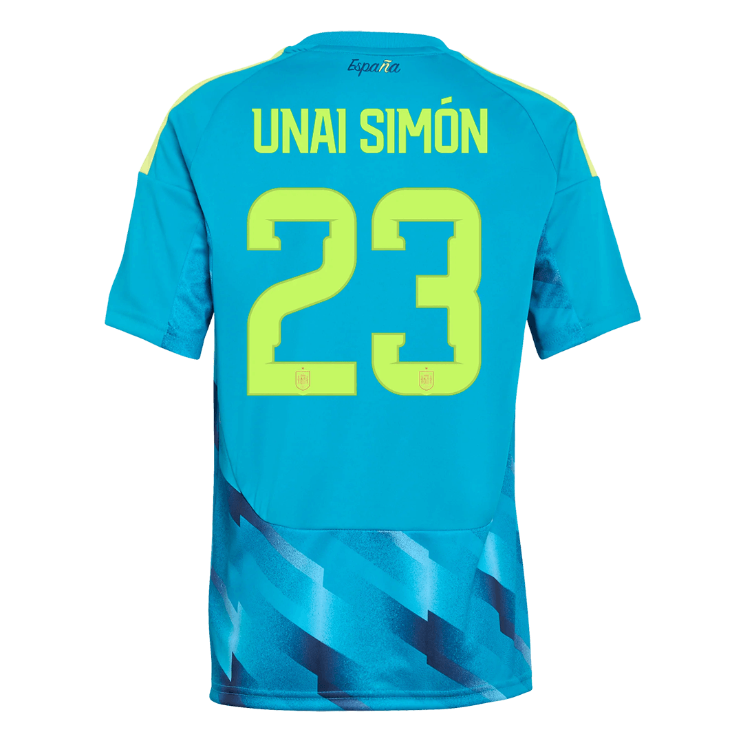 UNAI SIMÓN #23 Espagne Gardien Maillot - Coupe du Monde 2026 Bleu