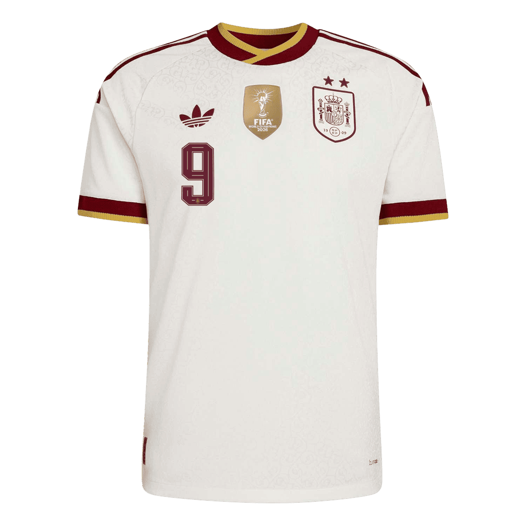 GAVI #9 Espagne Extérieur Maillot - Coupe du Monde 2026 Blanc Joueur