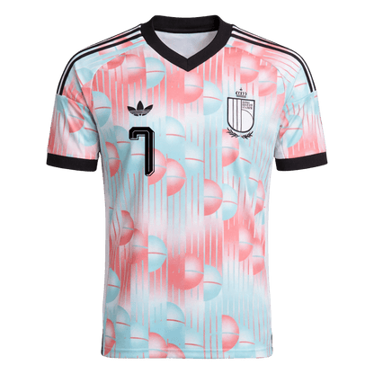 DE BRUYNE #7 Belgique Extérieur Maillot - Coupe du Monde 2026 Blue&Pink