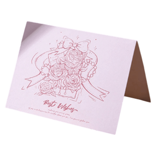 Custom Rose Best Wishes Anniversary Card Pink