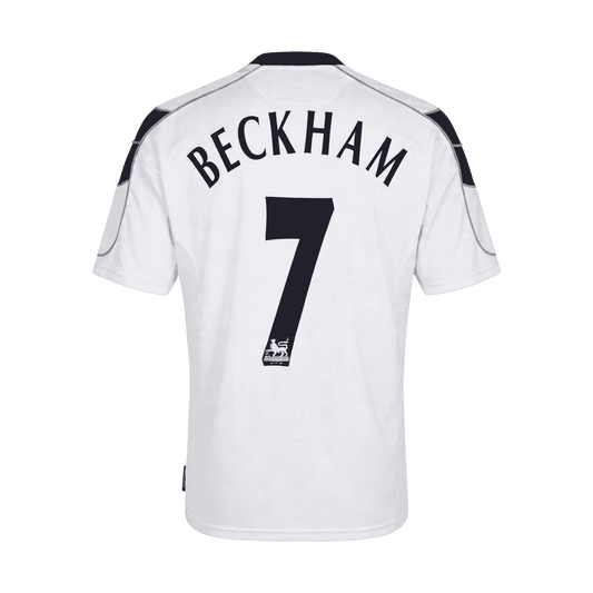 Retro BECKHAM #7 Manchester United Extérieur Maillot 2000/01 Blanc