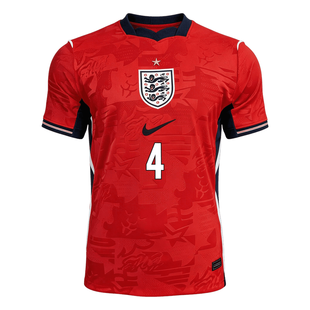 RICE #4 Angleterre Extérieur Maillot - Coupe du Monde 2026 Rouge