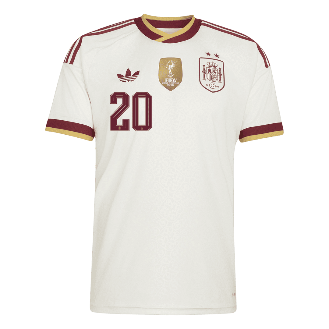 PEDRI #20 Espagne Extérieur Maillot - Coupe du Monde 2026 Blanc