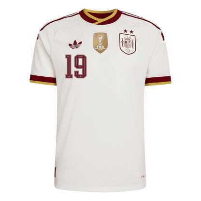 LAMINE YAMAL #19 Espagne Extérieur Maillot - Coupe du Monde 2026 Blanc Joueur