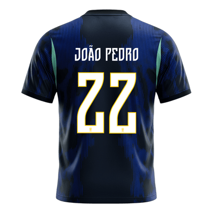JOÃO PEDRO #22 Brésil Extérieur Maillot - Coupe du Monde 2026 Bleu marine