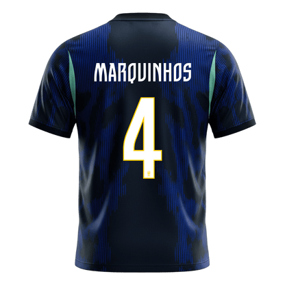 MARQUINHOS #4 Brésil Extérieur Maillot - Coupe du Monde 2026 Bleu marine