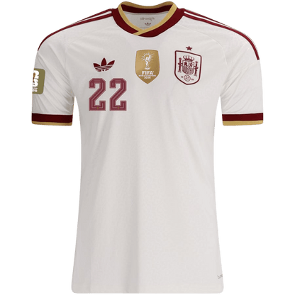 CUBARSÍ #22 Espagne Extérieur Maillot Champion Edition - Coupe du Monde 2026 Blanc Joueur