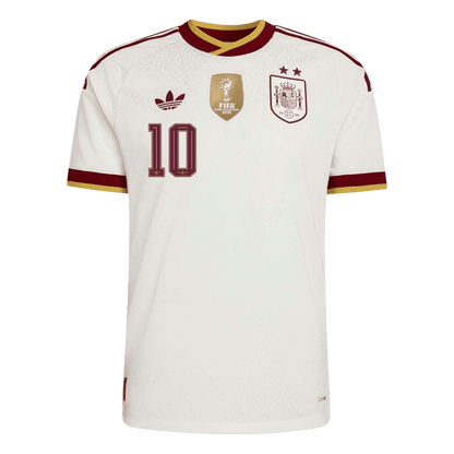 OLMO #10 Espagne Extérieur Maillot 2 Stars - Champion Edition - Coupe du Monde 2026 Blanc Joueur