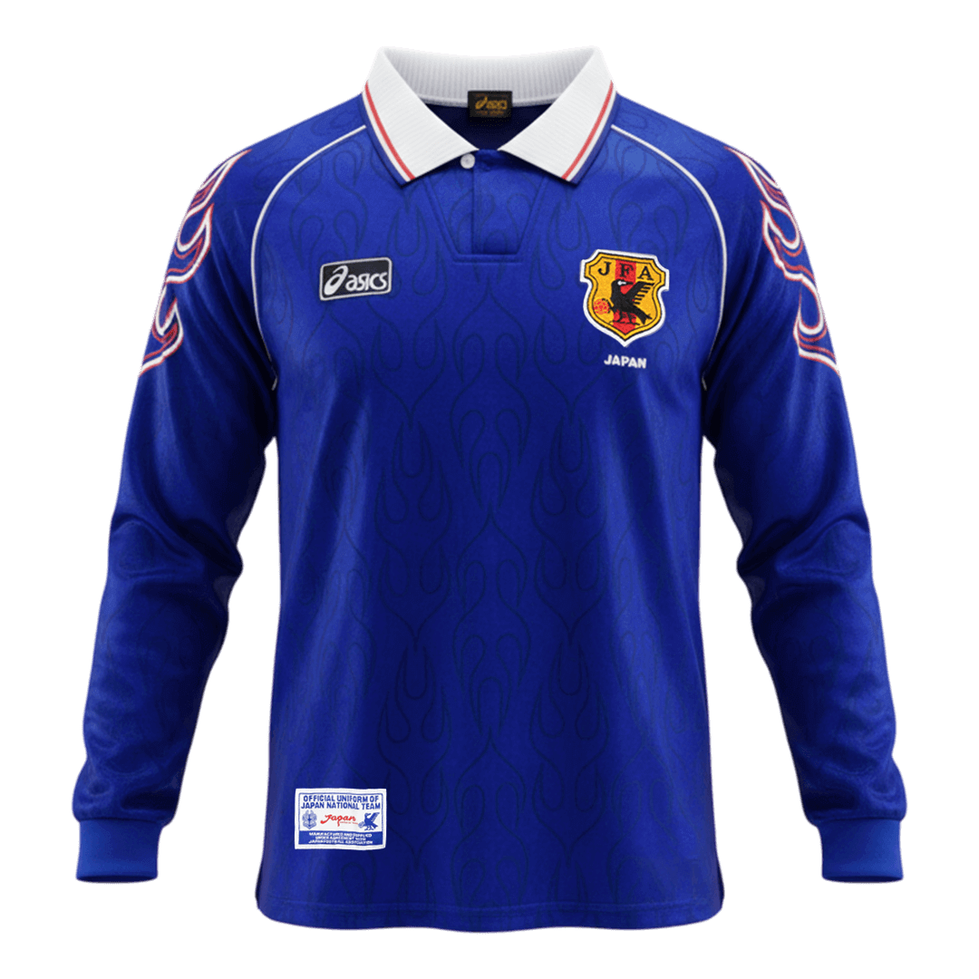 Retro Japon Domicile Maillot Manches Longues 1998 Bleu