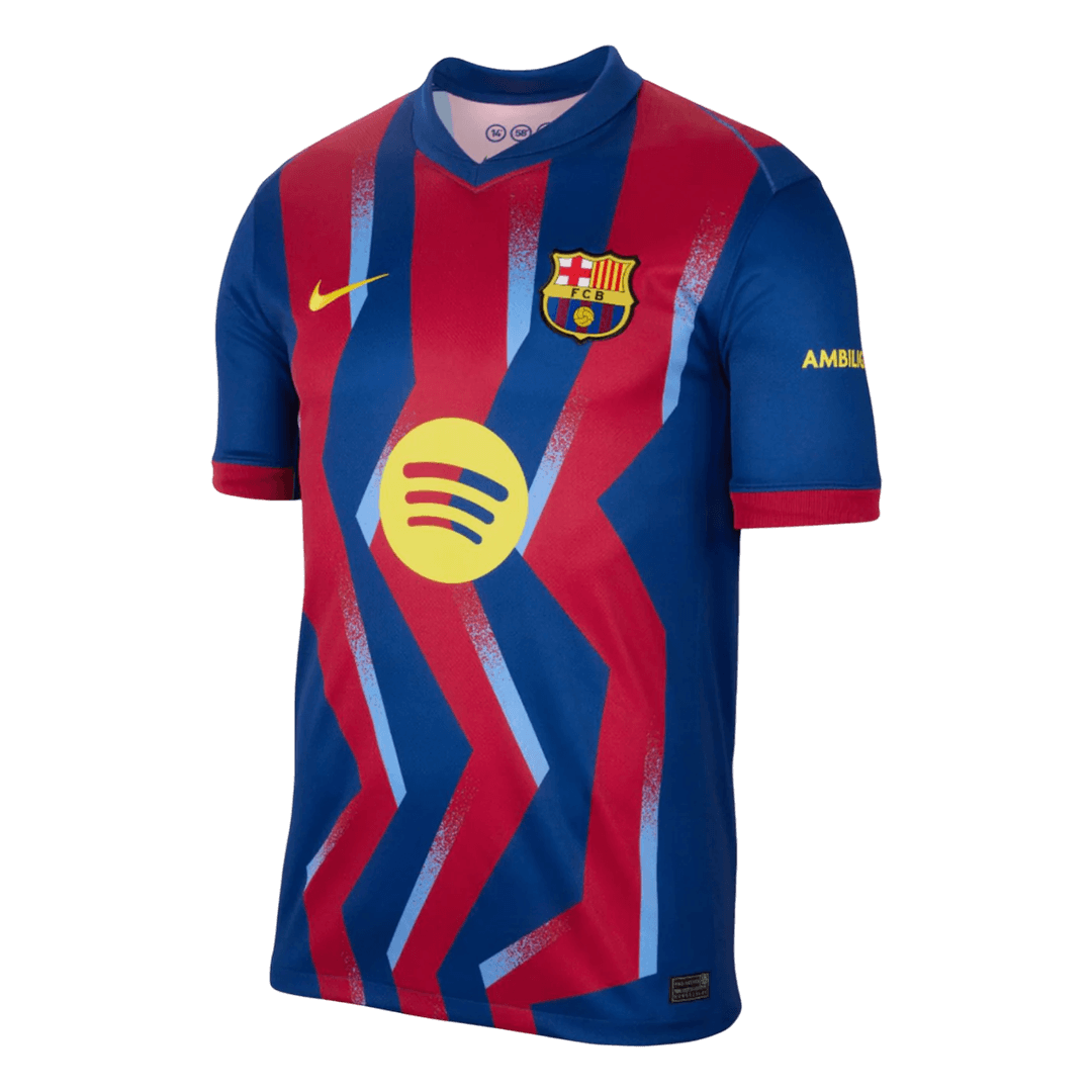 Barcelone Fourth Maillot 2025/26 Rouge&Bleu Grande Taille