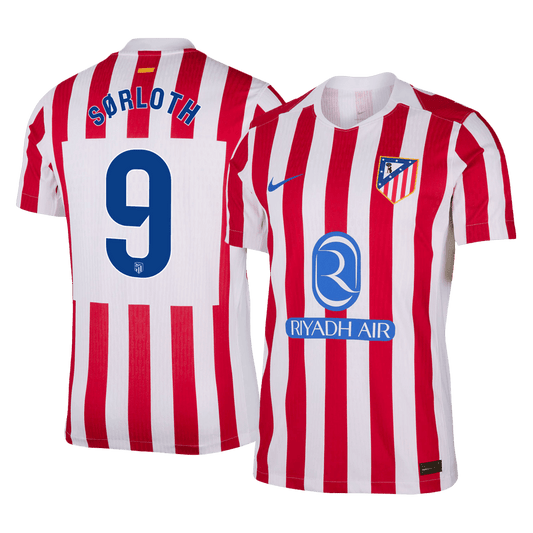 SØRLOTH #9 Atlético Domicile Maillot 2025/26 Rouge&Blanc Joueur