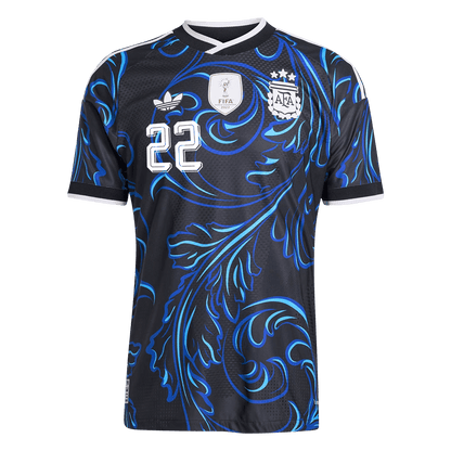 L. MARTÍNEZ #22 Argentine Extérieur Maillot - Coupe du Monde 2026 Noir Joueur