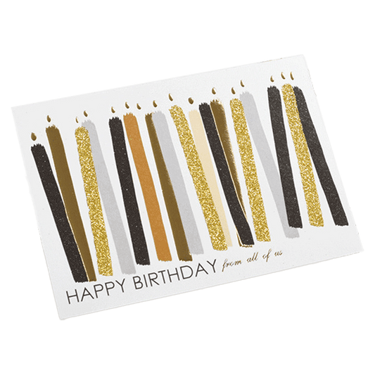 Custom Candle Birthday Card Brown