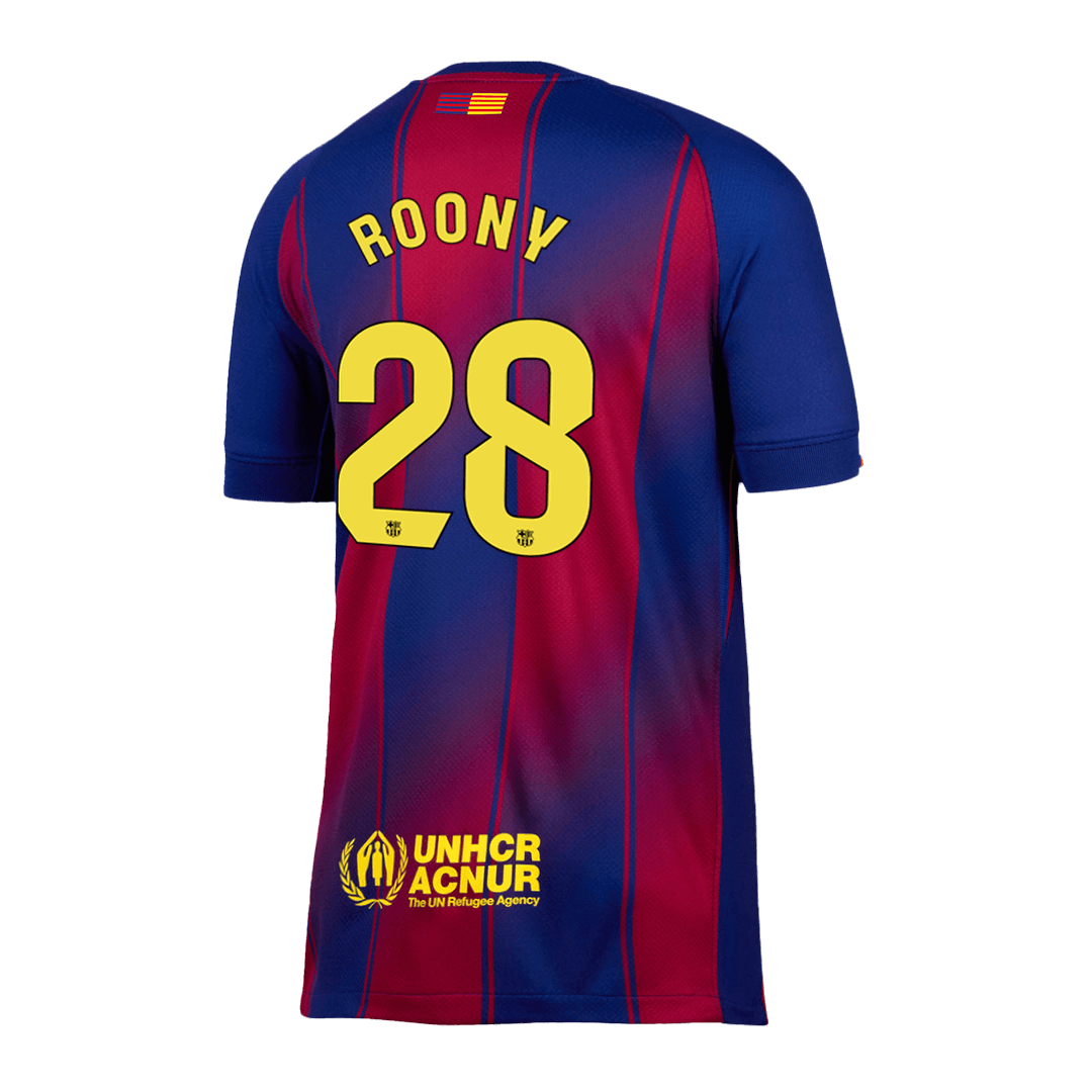ROONY #28 Barcelone Domicile Maillot 2025/26 Rouge et Bleu - Super