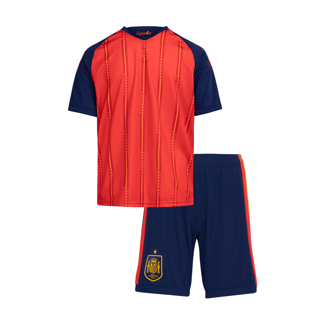 Espagne Domicile Maillot 2 Stars - Champion Edition Kit - Coupe du Monde 2026 Enfant Rouge