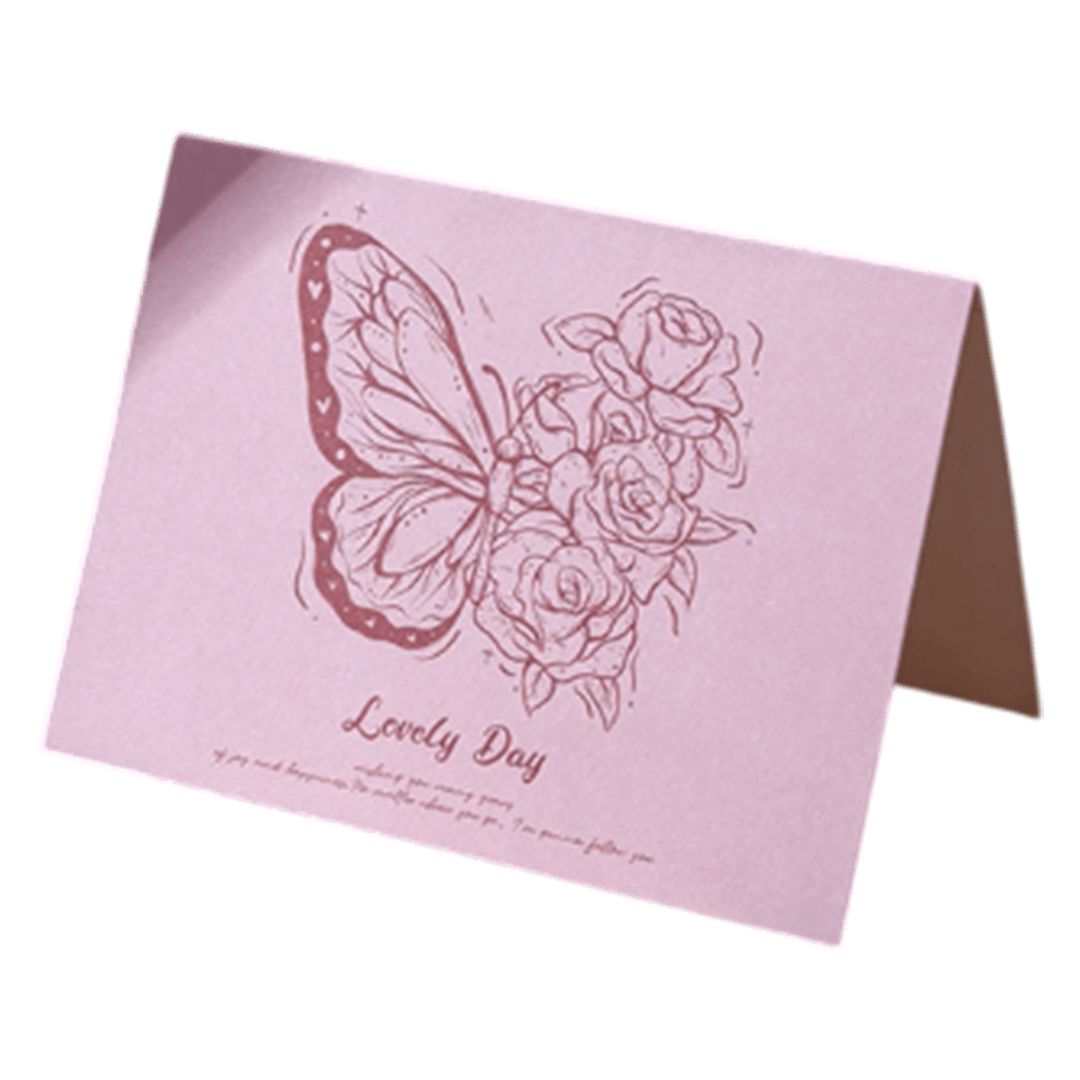 Gepersonaliseerde Vlinder Lieve Dag Verjaardagskaart Roze