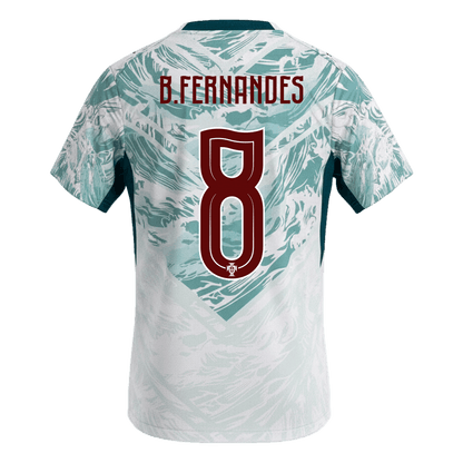 B.FERNANDES #8 Portugal Extérieur Maillot - Coupe du Monde 2026 White&Green