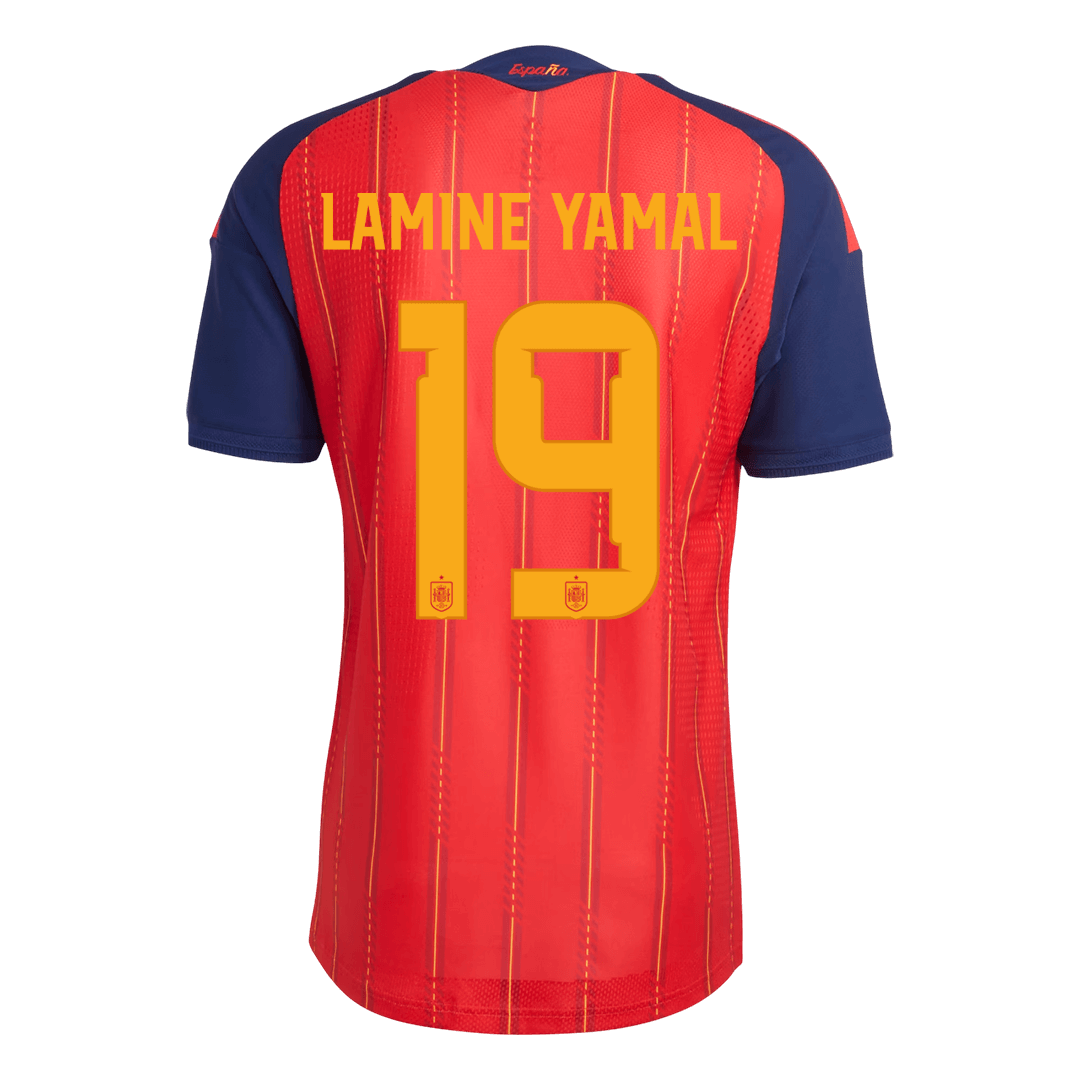 LAMINE YAMAL #19 Espagne Domicile Maillot - Coupe du Monde 2026 Rouge Joueur