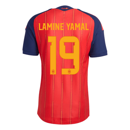 LAMINE YAMAL #19 Espagne Domicile Maillot - Coupe du Monde 2026 Rouge Joueur