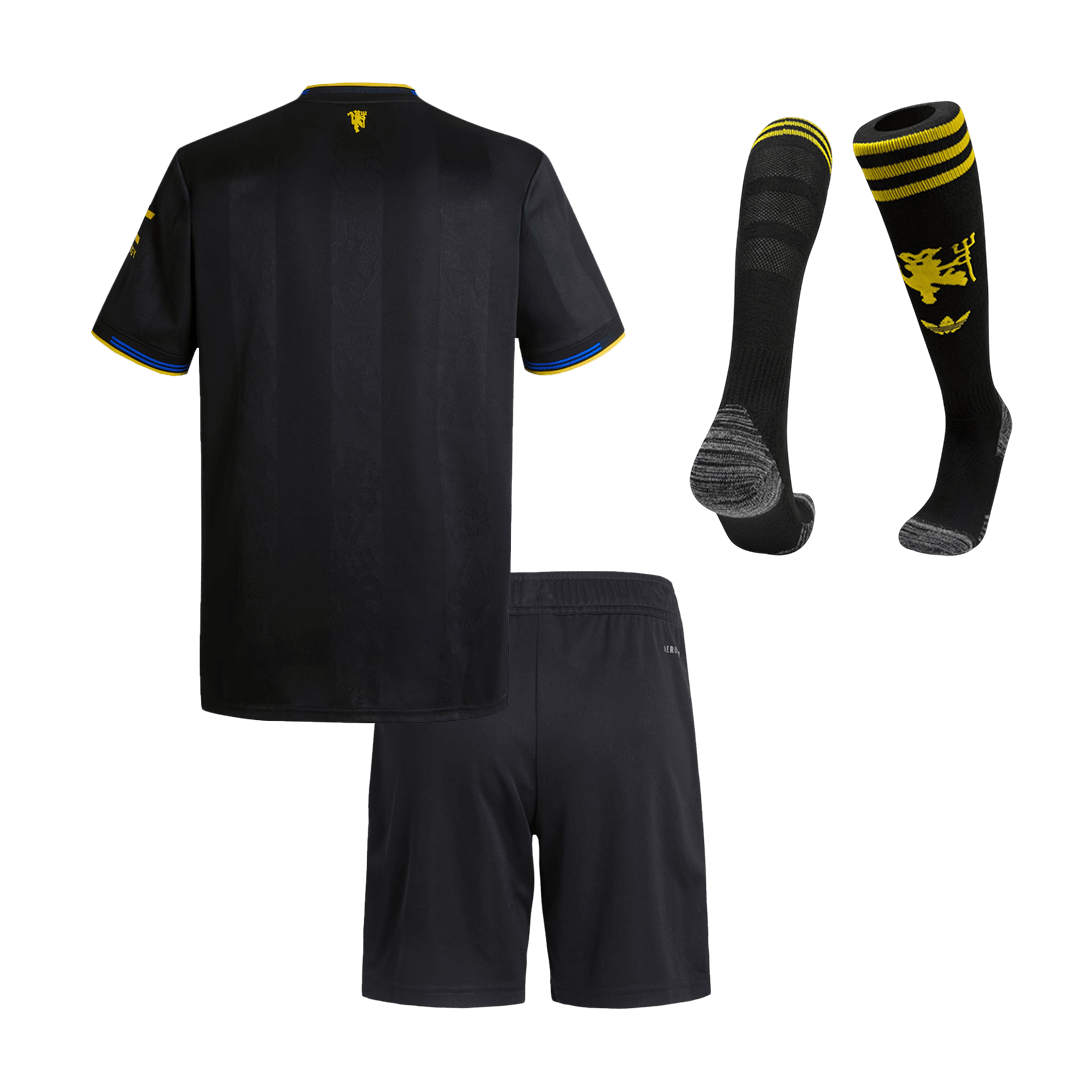 Manchester United Third Maillot Kit 2025/26 Enfant Noir