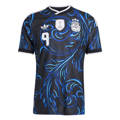 J. ÁLVAREZ #9 Argentine Extérieur Maillot - Coupe du Monde 2026 Noir Joueur