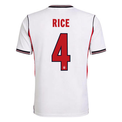 RICE #4 Angleterre Domicile Maillot - Coupe du Monde 2026 Blanc