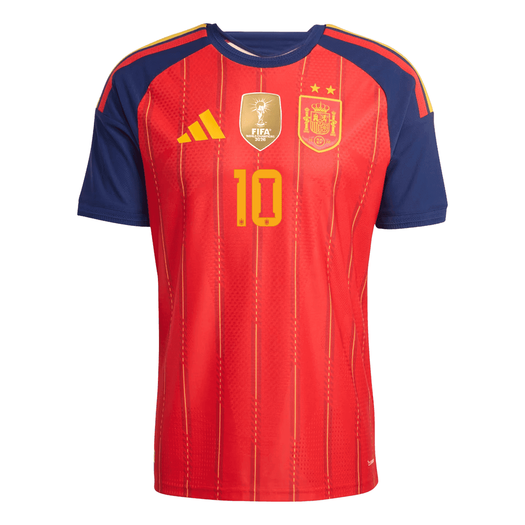 OLMO #10 Espagne Domicile Maillot - Coupe du Monde 2026 Rouge Joueur