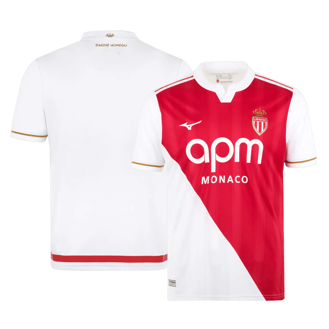 Monaco Thuisshirt 2025/26 Rood-Wit Grote Maat