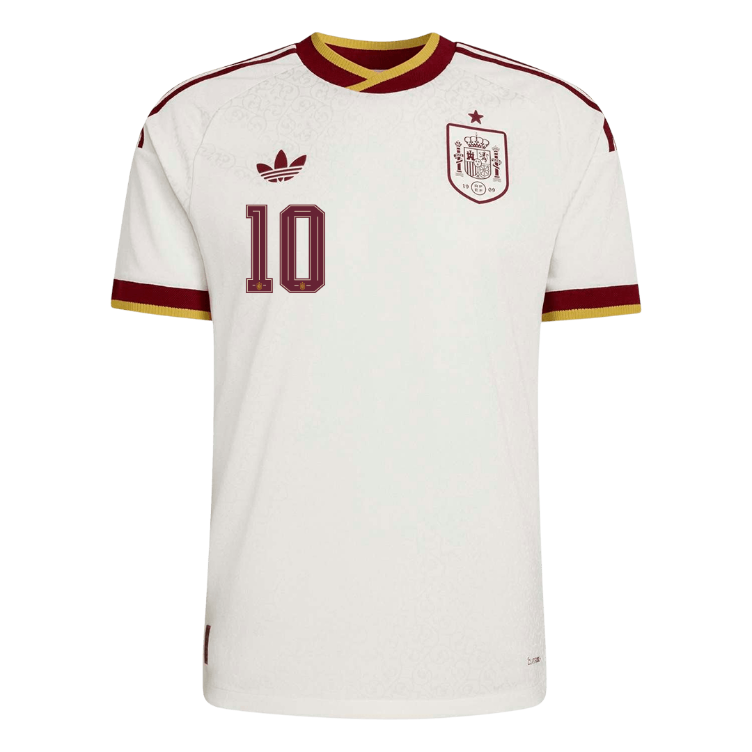 OLMO #10 Espagne Extérieur Maillot - Coupe du Monde 2026 Blanc Joueur