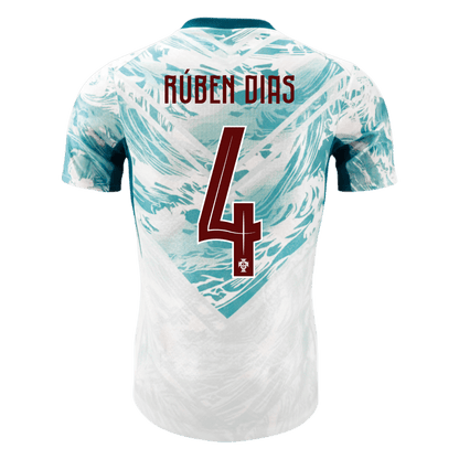 RÚBEN DIAS #4 Portugal Extérieur Maillot - Coupe du Monde 2026 White&Green Joueur