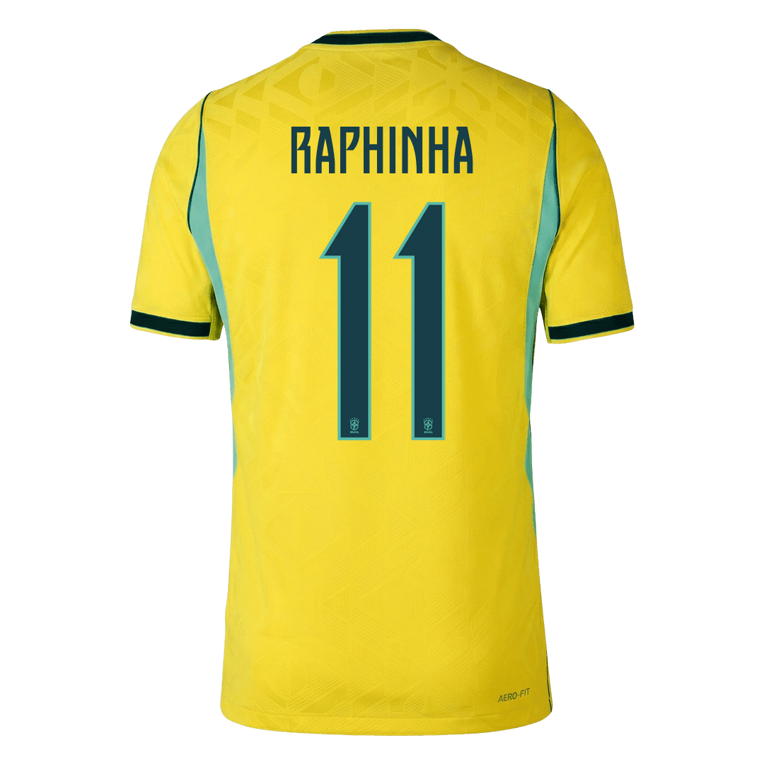 RAPHINHA #11 Brésil Domicile Maillot - Coupe du Monde 2026 Jaune Joueur