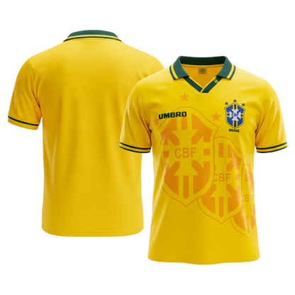 Retro Brésil Domicile Maillot 1994 Jaune