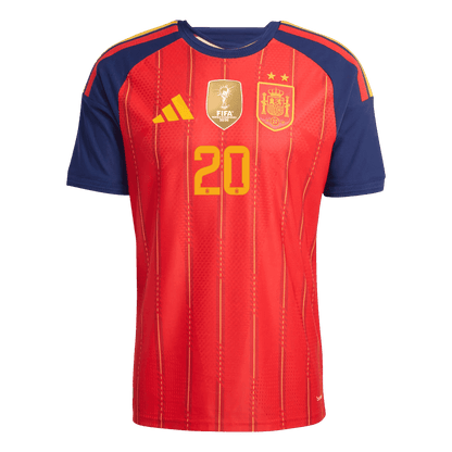 PEDRI #20 Espagne Domicile Maillot 2 Stars - Champion Edition - Coupe du Monde 2026 Rouge Joueur