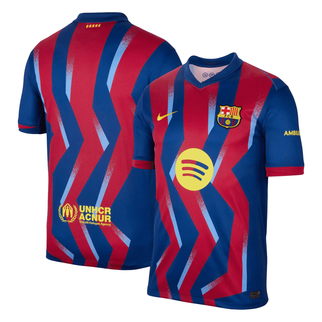 Barcelone Fourth Maillot 2025/26 Rouge&Bleu Grande Taille