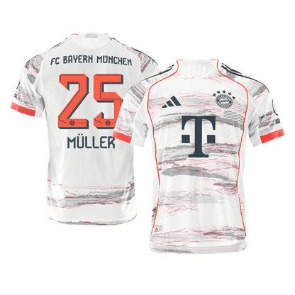 MÜLLER #25 Munich Extérieur Maillot 2025/26 Blanc Joueur