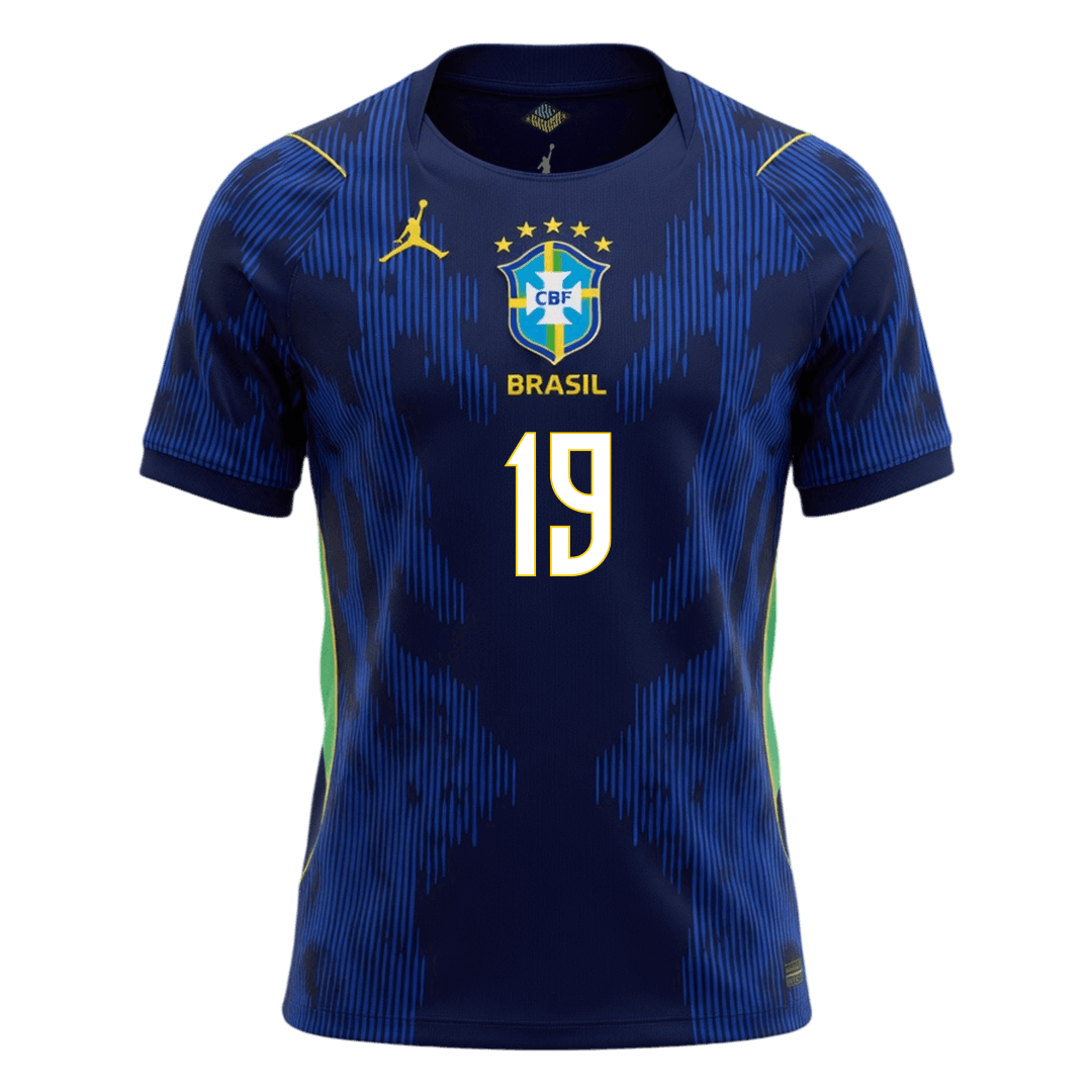 ENDRICK #19 Brésil Extérieur Maillot - Coupe du Monde 2026 Bleu marine