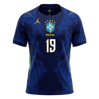 ENDRICK #19 Brésil Extérieur Maillot - Coupe du Monde 2026 Bleu marine