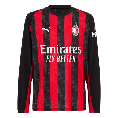 AC Milan Domicile Maillot Manches Longues 2025/26 Rouge&Noir Grande Taille